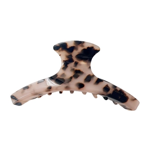 Classic tortoise shell acetate hair claw clip for thick hair, large handmade shark hair clamp