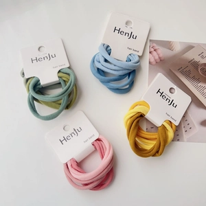 Seamless High Elastic Braided Hair Ties For Women Girls Simple Morandi Colors Ponytail Holder Soft Fabric Headwear