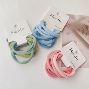 Set of high-elasticity braided hair bands in pastel green, light blue, and soft pink