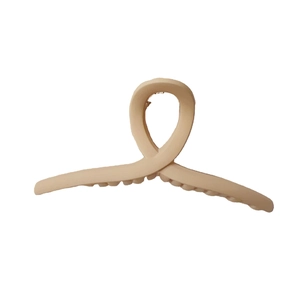Pince à cheveux mate beige au design minimaliste croisé pour coiffures féminines