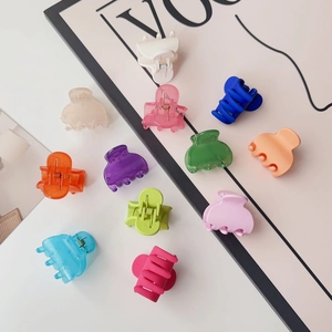 Mini Hair Claw Clips Matte Jelly Candy Color Small Resin Plastic Hairpins Sweet Hair Accessories For Women Girls Styling