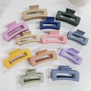 Grande Pinza per Capelli Quadrata in Plastica Opaca Minimalista Coreana per Donna Elegante Clip a Squalo Accessori