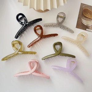 Large Shark Hair Claw Clip For Women High End Acrylic Resin Cross Design Styling Tool Elegant Korean Hair Accessories
