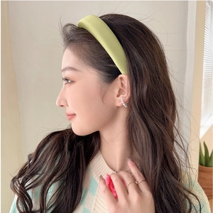 Minimalist light green padded sponge headband for women with premium satin finish
