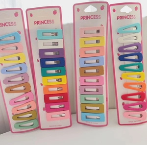40-piece colorful macaron geometric hair clips set for girls in various shapes