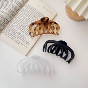 French Elegant Large Matte Hair Claw Clip For Women Elegant Tortoise Shell Octopus Shark Clip Thick Hair Accessories