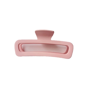 Pinza per capelli oversize rosa opaco con design rettangolare traforato per capelli lunghi