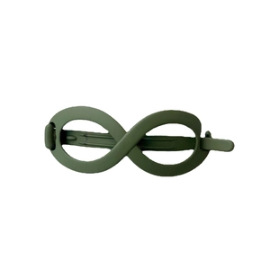 Matte olive green infinity hair clip for women featuring a stylish 8-shaped design