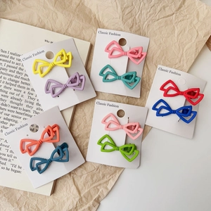 Lot de barrettes à cheveux nœud aux couleurs acidulées mates aux tons pastel variés
