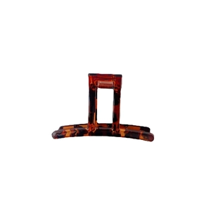 Elegant tortoiseshell acrylic square hair claw clip for women on a white background