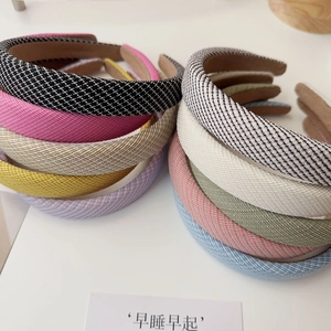 Women's Padded Sponge Headband Korean Fabric PU Leather High Top Hair Band Vintage Fashion Headband For Facial Wash Daily Use