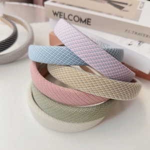 Elegant Morandi colored fabric headbands with fine twill texture and padded sponge style