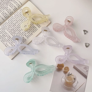 Grandes pinces à cheveux papillon en 6 couleurs macaron mates pour cheveux épais