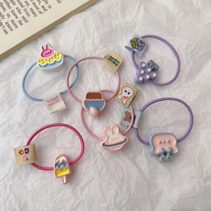 Lot de 6 chouchous mignons avec breloques lapin et gâteau pour les filles