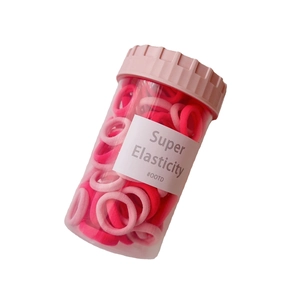 Jar of colorful candy-colored high elasticity hair ties for girls and children