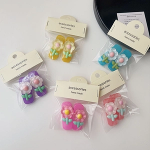 Dolci Carini Fermagli per Capelli a Fiore di Gelato per Ragazze Donne Resina Petalo Trasparente Clip Laterale Clip Frangia Accessori per Capelli