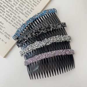Rhinestone Hair Side Comb Plastic Resin Insert Haircomb For Women Girls Cute Rabbit Flower Stars Heart Daily Hair Accessories