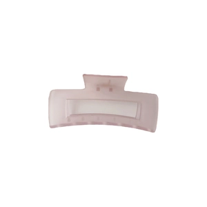 Minimalist matte translucent large shark hair claw clip in soft pink for thick hair