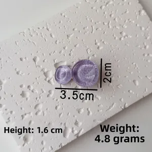 Detail view of purple water ripple hair clip showing 3.5cm length and weight metrics
