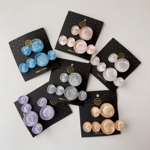 Water Ripple Circle Resin Hair Clips For Women Minimalist Geometric Bubble Side Clip Sweet Korean Style Hair Jewelry