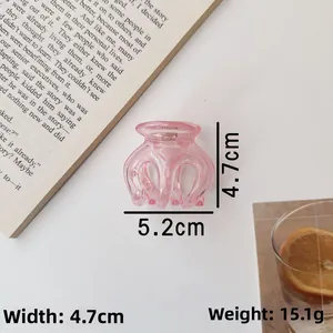 Detailed view of pink jelly pumpkin hair claw clip with 4.7cm height and metal spring