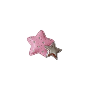 Y2K pink and silver star hair clip with glitter finish for women hair styling accessory