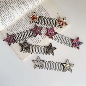 Pettine per Capelli Invisibile Stella con Strass per Donna Accessori per Capelli Scintillanti in Resina Plastica Fermagli Stella Decorativi