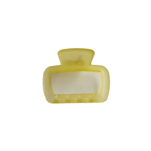 Matte lemon yellow square hollow hair claw clip for elegant women hairstyles