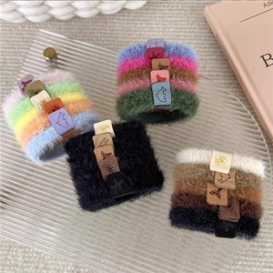 Élastiques à cheveux en peluche doux avec étiquettes d'animaux marins colorés