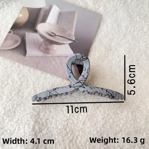 Detail showing 11cm Morandi blue large hair claw clip with matte texture dimensions