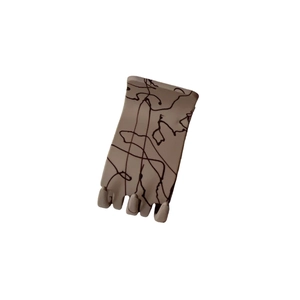 Matte beige rectangular hair claw clip with black abstract lines for high ponytails