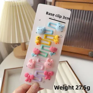 Lot de 10 pinces à cheveux motifs dessins animés pour bébés avec détails de taille 3cm