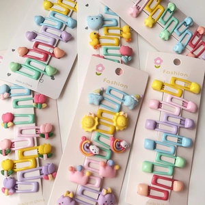 Barrettes à Cheveux Mignonnes Dessin Animé Couleur Macaron Résine Alliage Épingles à Cheveux Pour Enfants Filles Accessoires Cheveux Étoile Ours