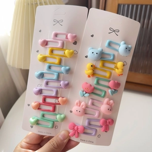Ensemble de barrettes mignonnes pour filles avec motifs cœur et ours sur cartes
