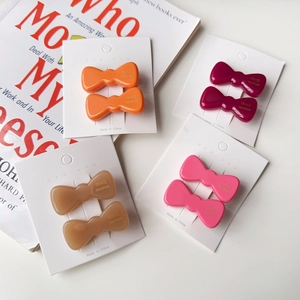 Lot de quatre barrettes à cheveux en acétate mat avec nœuds aux couleurs d'automne