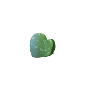 Polka dot heart claw clip with green gradient finish on a minimalist white backdrop