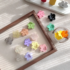Kleine Blumen Haarkralle Matt Macaron Farben Süße Florale Haarnadeln Kunststoff Harz Mini Haarspangen Für Damen Mädchen Accessoires