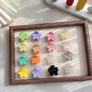 16er-Set Mini-Haarklammern in Blumenform, bunte Macaron-Farben mit Matt-Finish