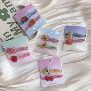 Sweet Fruit Pattern Acrylic Hair Clips Glitter Papaya Strawberry Duckbill Clips For Women Girls Fresh Hair Accessories