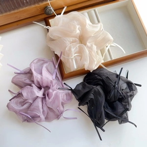 Elegante Organza Haargummis Im Ballett Stil Mit Süßen Bandschleifen Hochelastische Große Zopfgummis Damen Haarschmuck