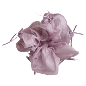 Lavendel-Organza-Haargummi mit zarten Bandschleifen für Ballett-Stil Frisuren