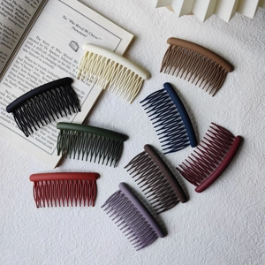 8-piece set of matte curved hair side combs for women in various elegant colors