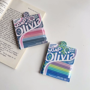 Detail of high-elasticity seamless candy color hair ties in knitting texture on paper cards