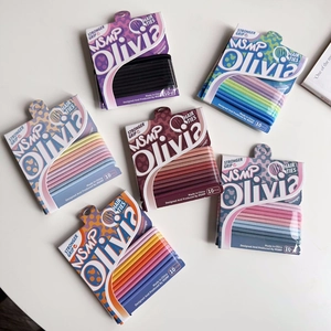 Close-up of colorful high-elastic hair tie sets with ten pieces per vibrant candy pack