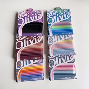 Colorful high-elastic hair ties set in candy colors with ten pieces per card packaging