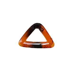 Minimalist triangular amber resin hair claw clip with leopard pattern for women