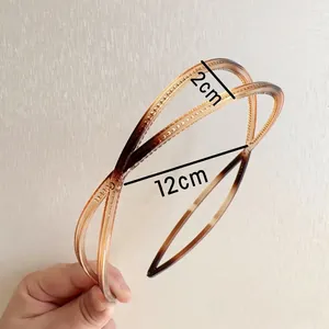 Amber minimalist crisscross headband with non-slip teeth for women, size 12cm diameter