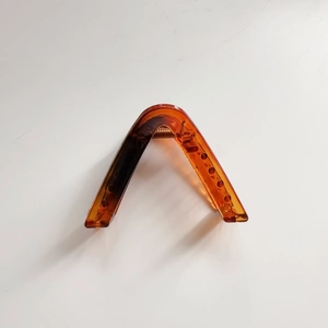 Elegant large triangle hair claw clip in amber tortoiseshell finish for women