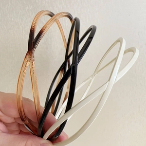 Minimalist Acrylic Double Layer Cross Hair Hoop For Women Anti-Slip Teeth Headband Elegant Basic Daily Hair Accessories