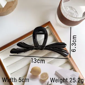 Grande pince à cheveux nœud noir pour cheveux épais, élégante pince shark de 13cm